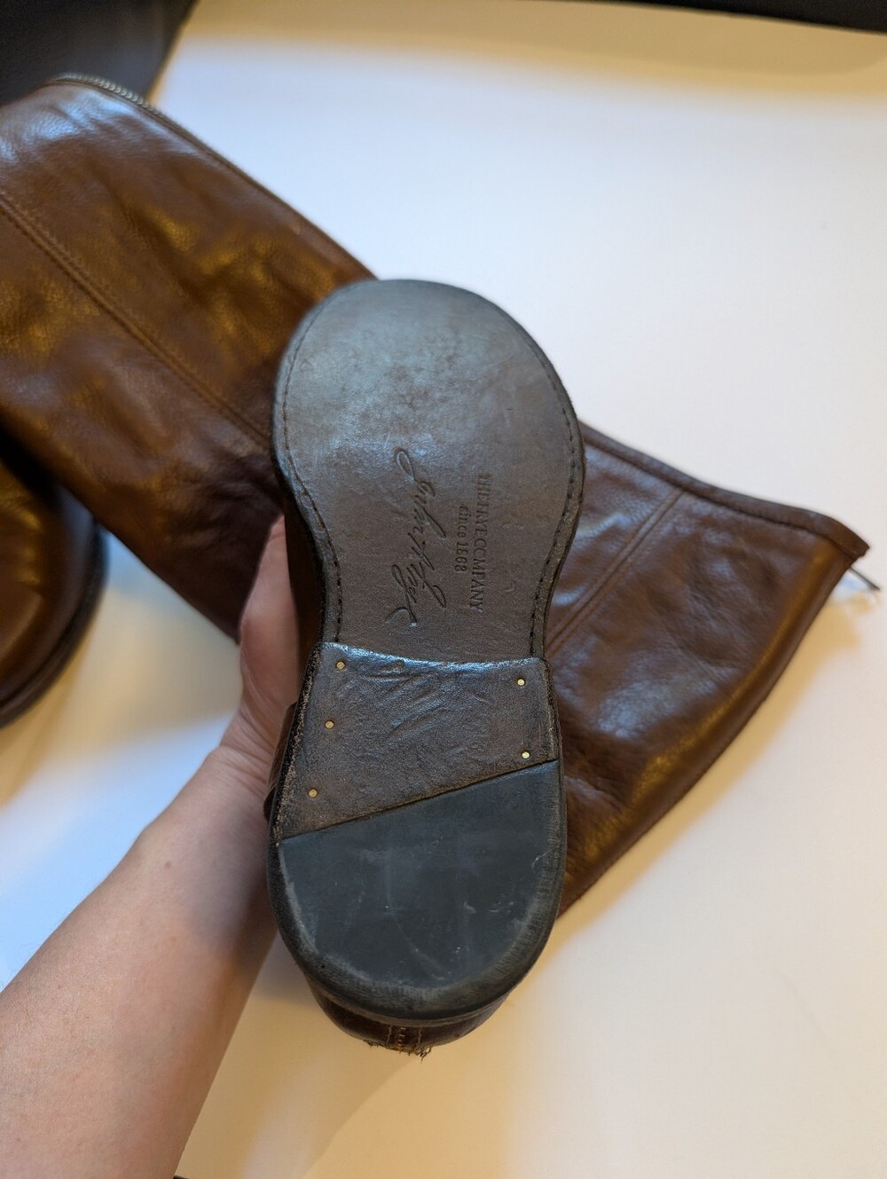 Frye Phillip Harness Tall leather riding boots size 7.5 BNWOB - Picture 8 of 11